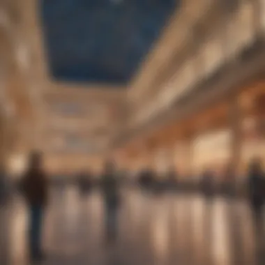 Exterior view of the Mall of Emirates with visitors enjoying shopping and entertainment.