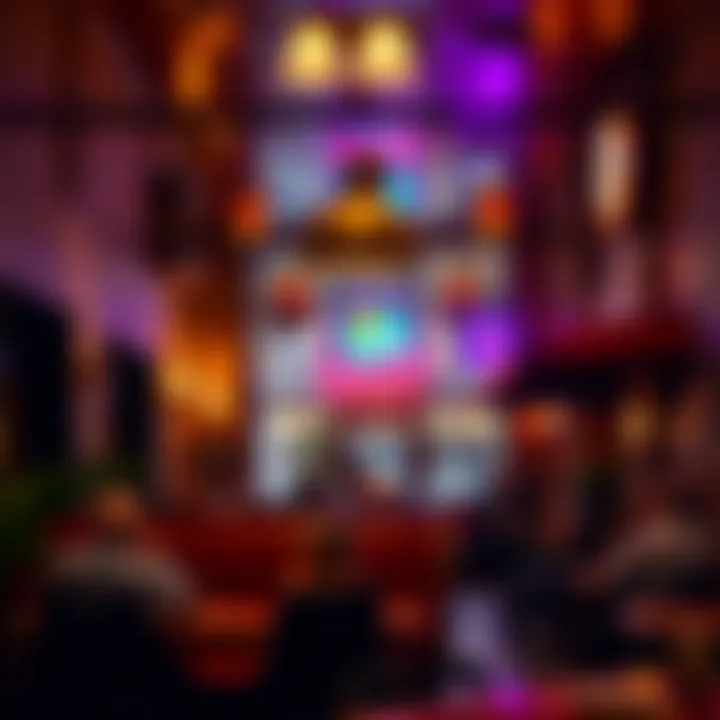 Interior ambiance of Hardee's Town Square reflecting its cultural themes.