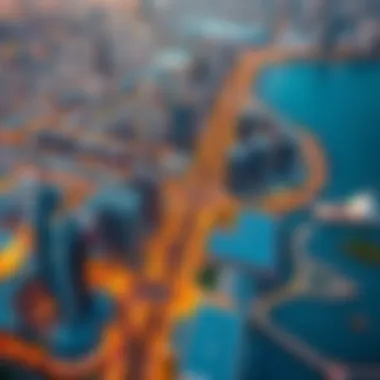 Aerial view of International City, Dubai showcasing its clusters