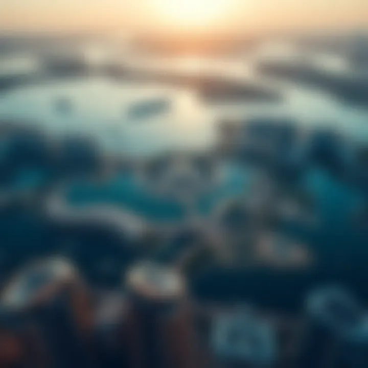 Aerial view of Jumeirah Lake showcasing its unique layout and surrounding developments