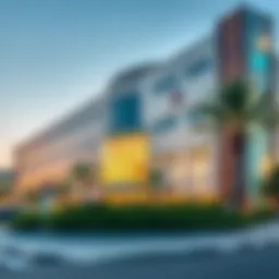 Exterior view of Karama Medical Center showcasing modern architecture