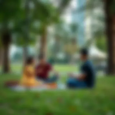 Family enjoying a picnic at Mashreq Park