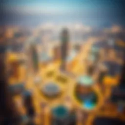 Aerial view of International City showcasing its unique clusters