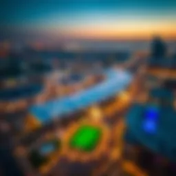 Aerial view of Meydan showcasing its modern architecture