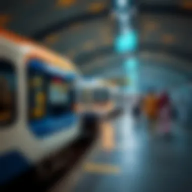 Passengers disembarking at the Blue Waters Island station