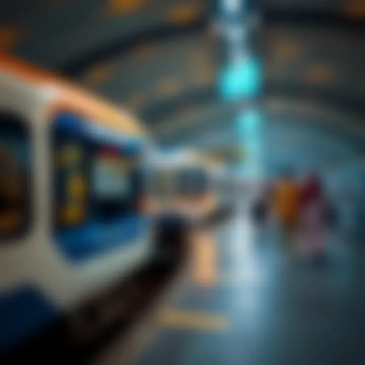 Passengers disembarking at the Blue Waters Island station