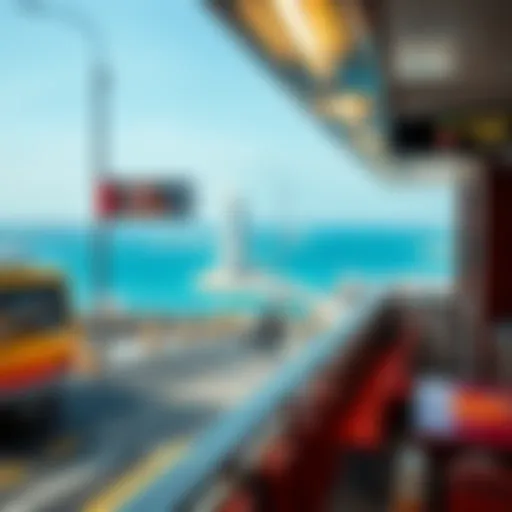 A stunning view of Blue Waters Island from the metro station