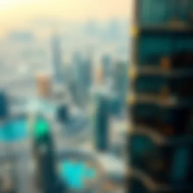 Panoramic view of Dubai skyline from O2 Residential Tower