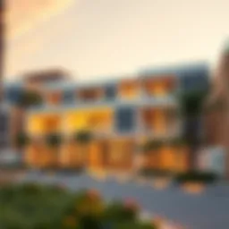 Exterior view of Oasis Residence Qusais showcasing modern architecture