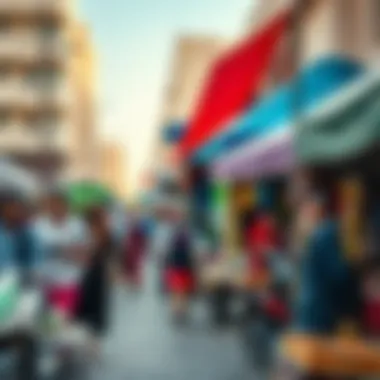 Vibrant local market scene reflecting the cultural diversity of residents in Jebel Ali