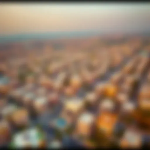 Aerial view of Sheikh Colony Qusais showcasing its unique layout