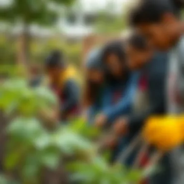 Community Involvement in Gardening Workshops Community members participating in a gardening workshop