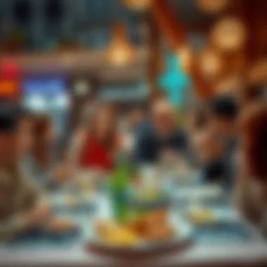 Delighted diners enjoying their meals at Taraf Restaurant