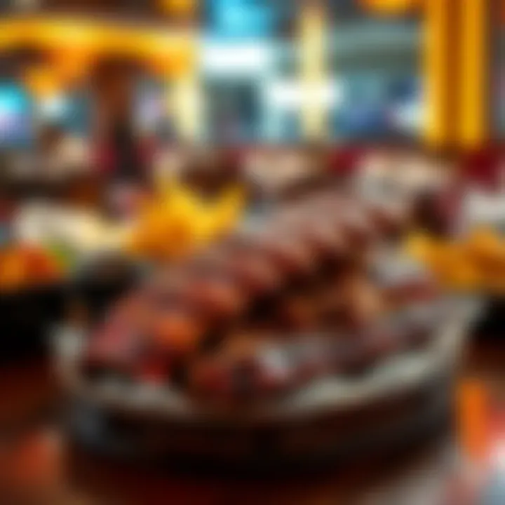 A delightful platter of Texas Roadhouse's famous ribs and sides