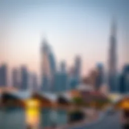 Luxurious Dubai skyline featuring golden homes