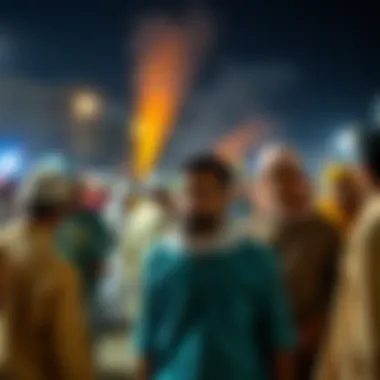 Community gathering celebrating local customs in Tibba Mandi Qusais