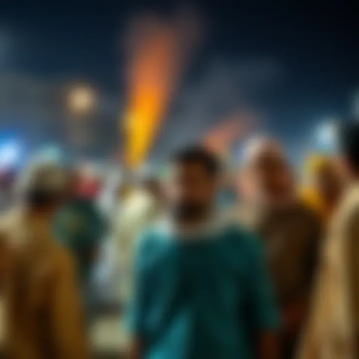 Community gathering celebrating local customs in Tibba Mandi Qusais