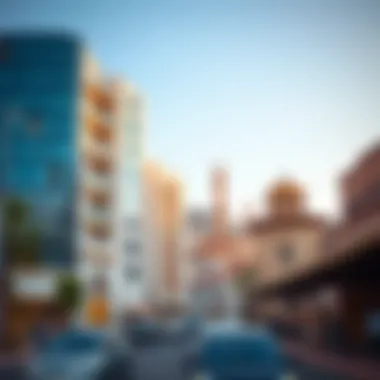 Modern architecture juxtaposed with traditional elements in Tibba Mandi Qusais