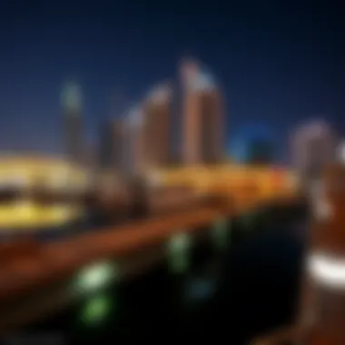 The vibrant waterfront promenade adjacent to Tiger Tower Marina