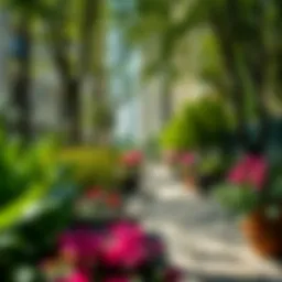 Vibrant greenery in a Dubai community