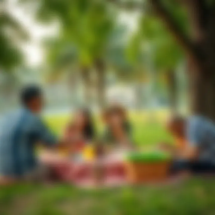 Family enjoying a picnic at Mushrif Park