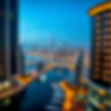 Panoramic view of Dubai Harbour Marina alongside iconic skyline and landmarks