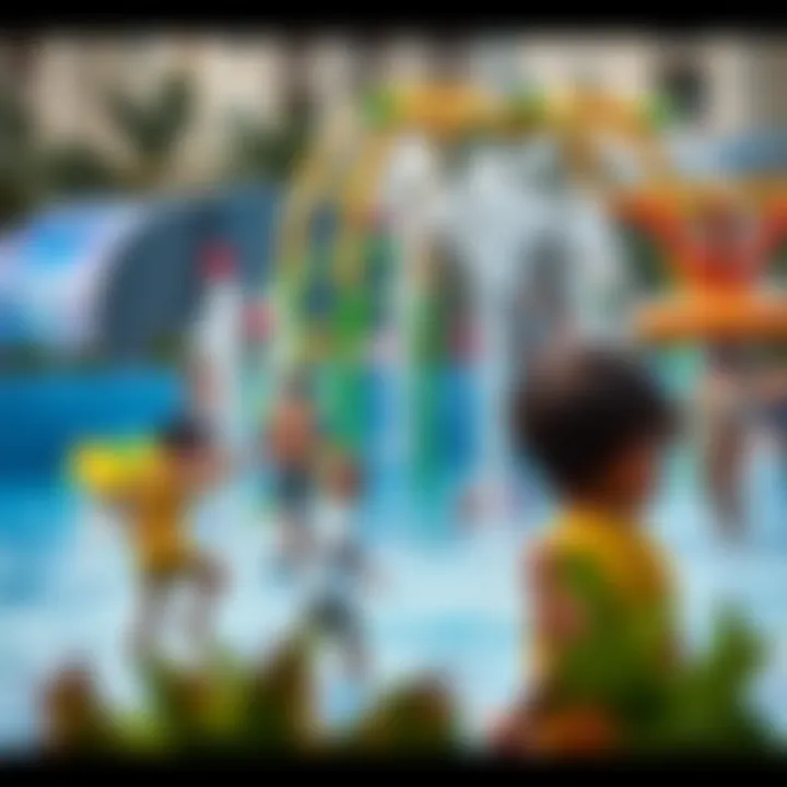 Interactive Water Play Zone for Kids Kids playing in the interactive water play zone, promoting fun and safety