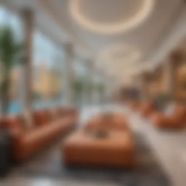 Relaxing lounge area within Wellfit Meydan, inviting atmosphere